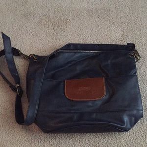 Perry Ellis Navy Blue Leather Purse